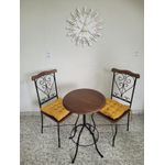 Jogo de Varanda 02 Cadeiras de Jantar Arabesco + 1 Mesa Bistro Fixa 50cm