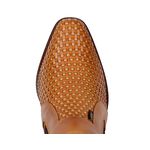 Botina Country Masculina Couro Látego Castor Com Detalhes Em Trisse