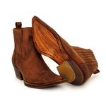 Botina Country Masculina Bico Fino Couro Bovino Legítimo Crazy Horse Sela 