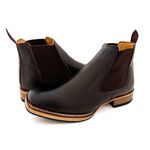 Botina Texana Country Masculina Couro Legítimo Bovino Látego Café Queimado