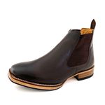 Botina Texana Country Masculina Couro Legítimo Bovino Látego Café Queimado