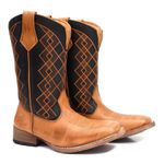 Bota Texana Country Masculina Couro Bovino Legítimo Floater Preto e Látego Whisk
