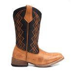 Bota Texana Country Masculina Couro Bovino Legítimo Floater Preto e Látego Whisk