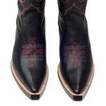 Bota Texana Masculina Bico Fino Couro Floater Preto Copia