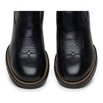 Bota Masculina Cano Curto Bico Redondo Couro Latego Preto