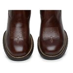 Bota Masculina Cano Curto Bico Redondo Couro Latego Café 