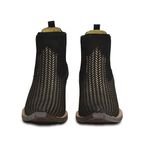 Botina Bico Fino Masculina Couro Bovino Legítimo Nobuck Preto Platinado