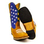 Bota Texana Masculina Bico Quadrado Couro Bovino Legítimo Nobuck Castor e Cano Brasil Solado Reto