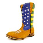 Bota Texana Masculina Bico Quadrado Couro Bovino Legítimo Nobuck Castor e Cano Brasil Solado Reto