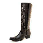 Bota Over Montaria Feminina Couro Legítimo Floater Preto