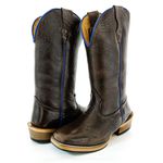 Bota Texana Masculina Couro Bovino Legítimo Elefante Café Salto Carrapeta