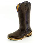 Bota Texana Masculina Couro Bovino Legítimo Elefante Café Salto Carrapeta