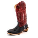 Bota Texana Masculina Salto Carrapeta Couro Bovino Legítimo Látego Preto e Fóssil Vinho