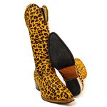 Bota Texana Feminina Country Couro Legítimo Bovino Pelo Onça Pintada