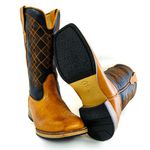 Bota Texana Country Masculina Couro Bovino Legítimo Floater Preto e Látego Whisk