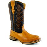 Bota Texana Country Masculina Couro Bovino Legítimo Floater Preto e Látego Whisk
