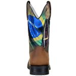 Bota Texana Country Masculina Couro Crazy Horse Tabaco Com Estampa Nossa Senhora