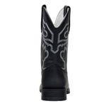 Bota Masculina Texana Couro Bovino Legítimo Fóssil Preto Solado Texas 