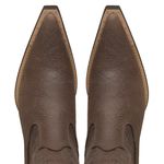 Bota Country Masculina Bico Fino Couro Bovino Legítimo Tubarão Café