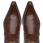 Botina Country Masculina Bico Fino Couro Legítimo Floater Chocolate Com Zíper Vira Inteira