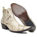 Botina Country Masculina Bico Fino Cano Curto Couro Legítimo Bovino Cobra Osso