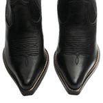 Botina Country Masculina Bico Fino Couro Bovino Legítimo Floater Preto