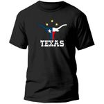 Camiseta Country Texas Preta 100% Algodão