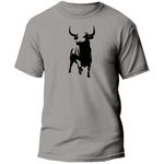 Camiseta Rodeio Texas Country Touro Cinza Claro 100% Algodão