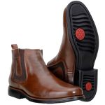 Botina Masculina Alto Conforto Estilo Urbano Couro Legítimo Floater Pinhão
