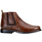 Botina Masculina Alto Conforto Estilo Urbano Couro Legítimo Floater Pinhão