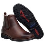 Botina Masculina Beretta Alto Conforto Couro Legítimo Fóssil Café