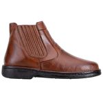 Botina Anti Stress Masculina Alto Conforto Em Couro Legítimo Floater Pinhão