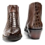 Botina Country Masculina Bico Afinado Couro Jaca Café e Floater Café