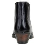 Botina Country Masculina Bico Afinado Couro Látego Preto