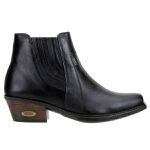 Botina Country Masculina Bico Afinado Couro Látego Preto