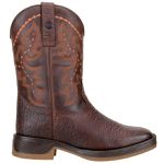 Bota Texana Masculina Bico Quadrado Couro Bovino Legítimo Mamute Café e Fóssil Café