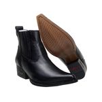 Botina Country Masculina Bico Fino Tradicional Couro Legítimo Floater Preto