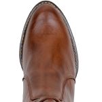 Bota Country Feminina Cano Curto Couro Legítimo Soft Pinhão Com Tiras e Bico Afinado