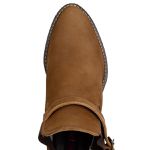 Bota Country Cano Curto Feminina Couro Legítimo Refulonado Mascavo