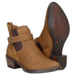 Bota Country Cano Curto Feminina Couro Legítimo Refulonado Mascavo