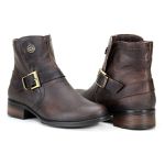 Bota Country Cano Curto Feminina Couro Legítimo Fóssil Café