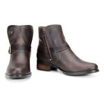 Bota Country Cano Curto Feminina Couro Legítimo Fóssil Café