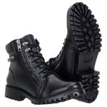 Coturno Feminino Cano Curto Couro Legítimo Látego Preto