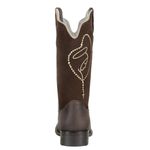  Bota Texana Feminina Bico Quadrado Couro Crazy Horse Café / Refulonado Café 