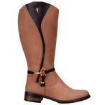 Bota Montaria Feminina Couro Fóssil Madeira