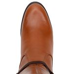 Bota Montaria Feminina Cano Alto Couro Legítimo Pull Up Caramelo / Café