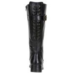  Bota Montaria Feminina Com Ajuste Cano Alto Couro Legítimo Látego Preto