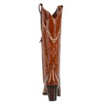 Bota Texana Country Feminina Bico Fino Couro Legítimo Pull Up Caramelo