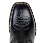 Bota Texana Feminina Country Bico Quadrado Couro Legitimo Látego Preto