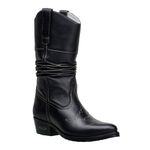 Bota Texana Masculina Sanfonada Couro Látego Preto